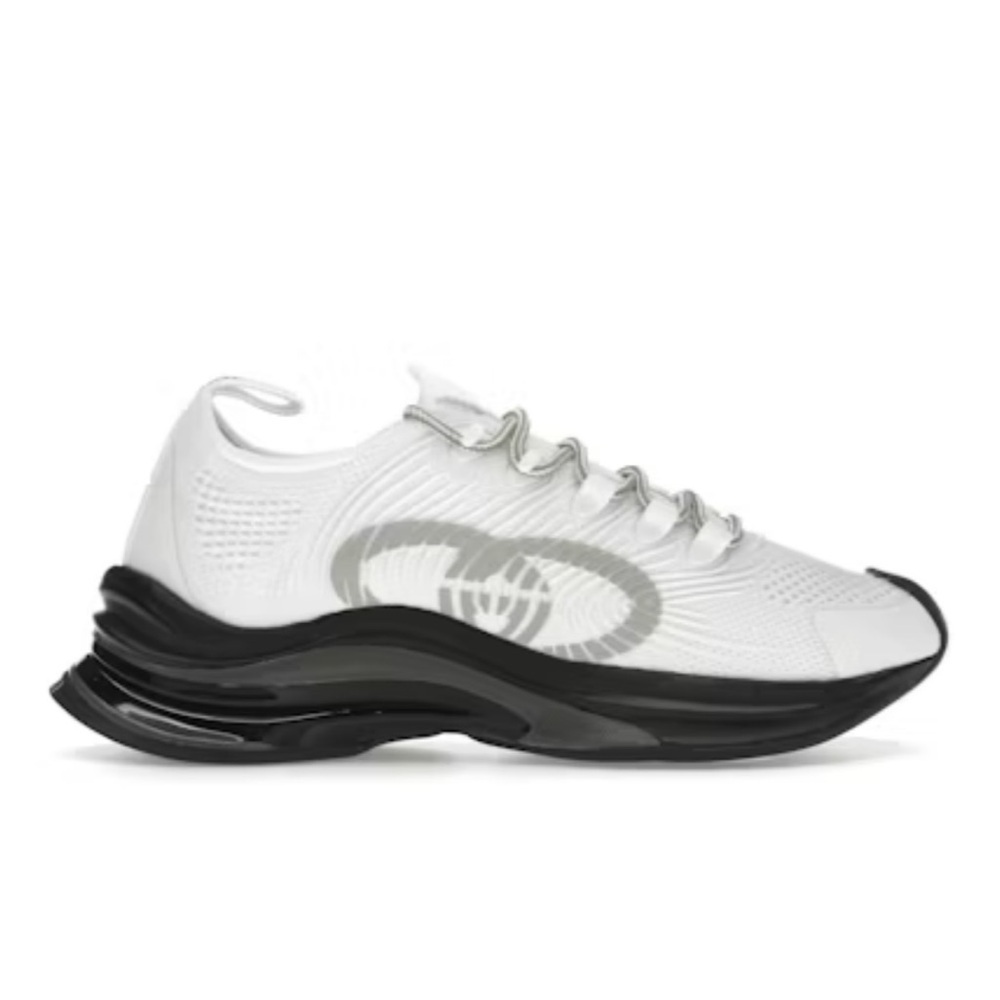 Gucci run white/gray/black sneakers size 12.5 made in Italy